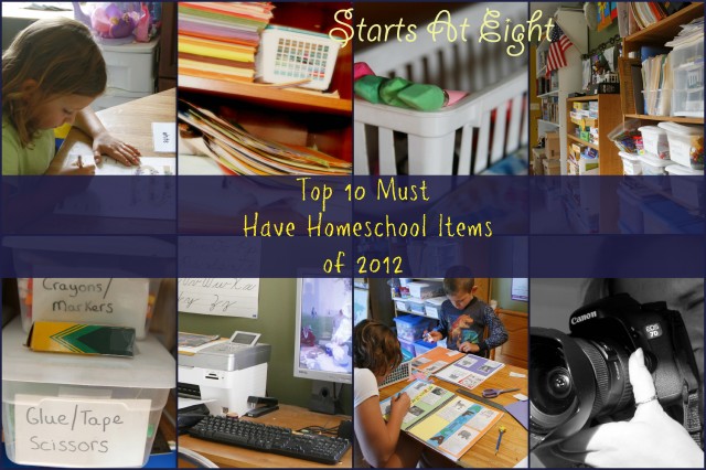 Top 10 Must Have Homeschool Items  of 2012 from Starts At Eight