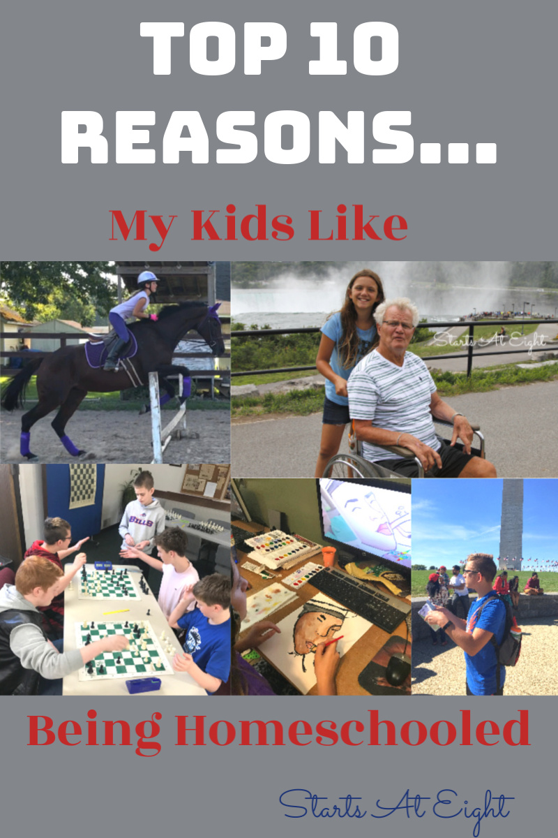 Top 10 Reasons My Kids Like Being Homeschooled is a look at homeschooling from my kid's perspective. While I made the choice as their parent to homeschool, these are some of the reasons they like being homeschooled. - from Starts At Eight