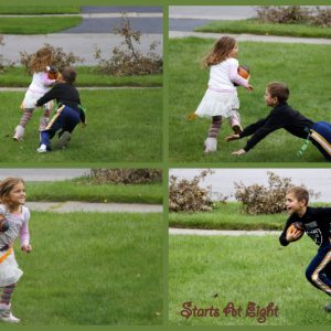 Sibling Flag Football Collage