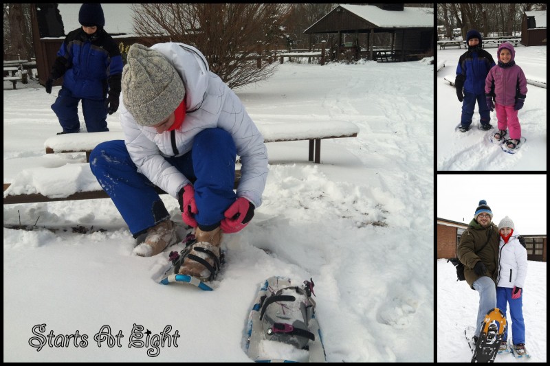 Preparing to Snowshoe