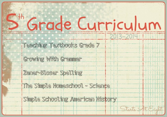 5th Grade Curriculum 2013 - 2014