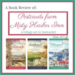 In the Postcards from Misty Harbor Inn Series Caroline, Gracie and Sam gather for a vacation where they spent the summers as children, and follows their adventures as they fulfill their mother’s dream of opening a bed and breakfast on the historic and charming island of Nantucket.