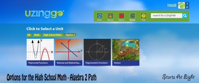 Options for Uzinggo High School Math - Algebra 2