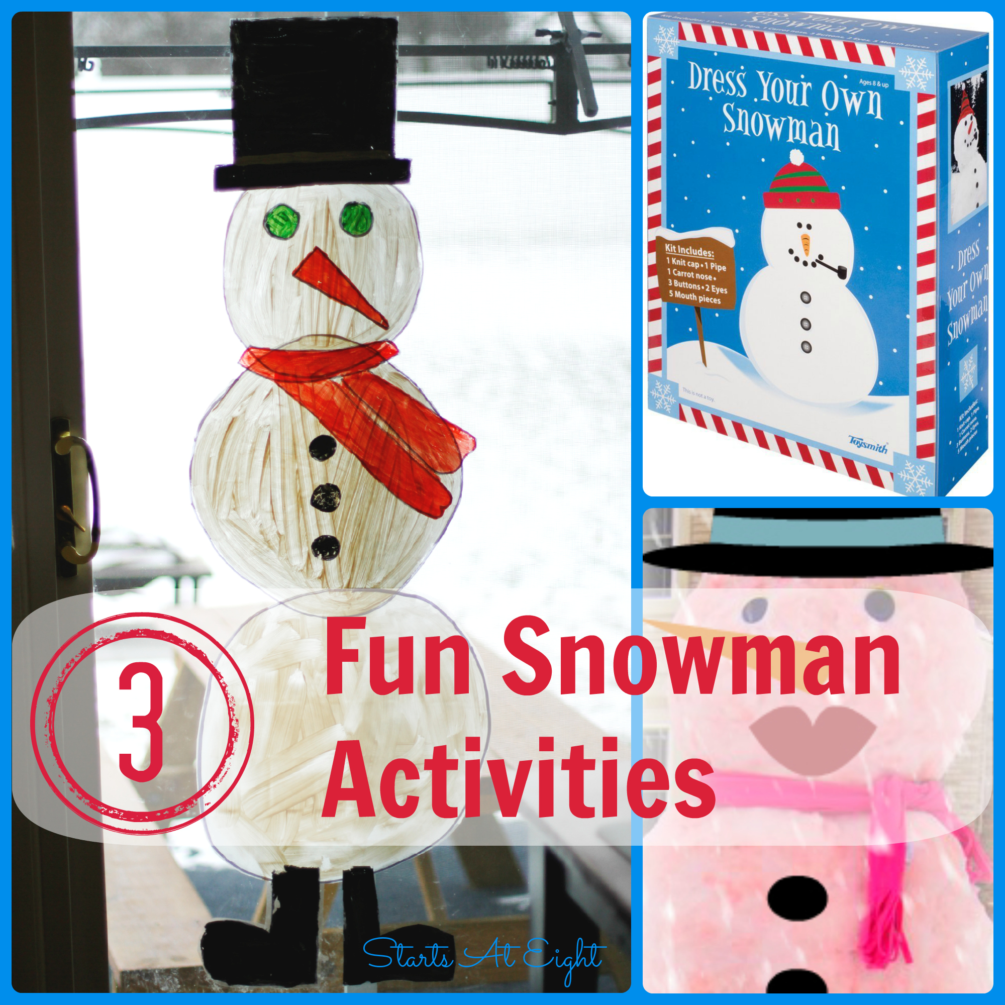 Just Add Snow Snowman Making Kit With Carrot Nose Scarf Hat Eye Pipe Button
