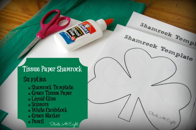 Tissue Paper Shamrock Supplies from Starts At Eight