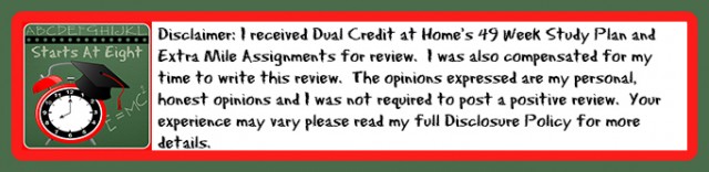Dual Credit at Home Disclaimer