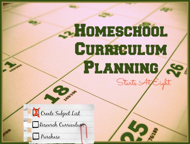 Homeschool Curriculum Planning from Starts At Eight