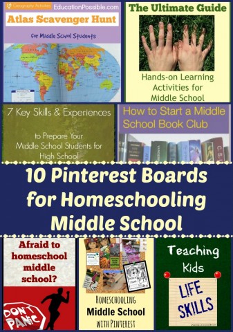 10 Pinterest Boards for Homeschooling Middle School