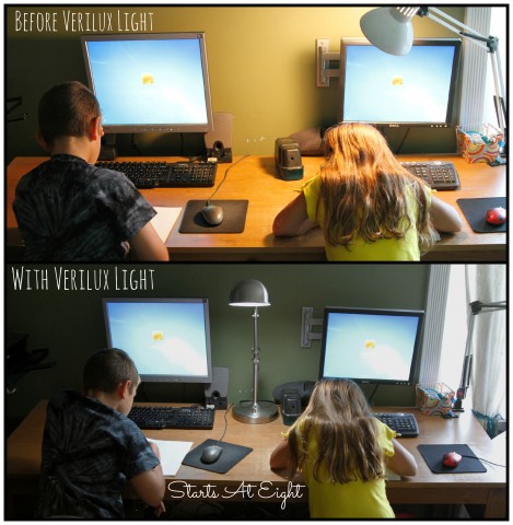 Before & After a Verilux Healthy Lighting Workspace Makeover from Starts At Eight