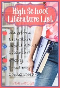 High School Literature List Series from Starts At Eight