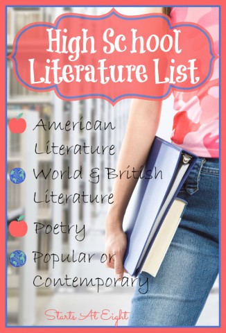 High School Literature List ~ American Literature from Starts At Eight