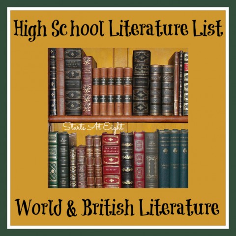 High School Literature List ~ World & British Literature from Starts At Eight
