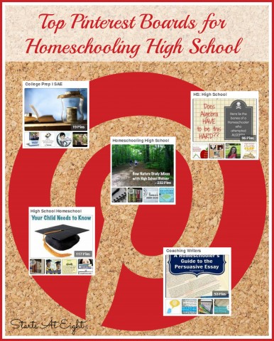 Top Pinterest Boards for Homeschooling High School from Starts At Eight