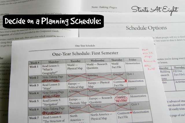 North Star Geography - Decide on a Planning Schedule from Starts At Eight