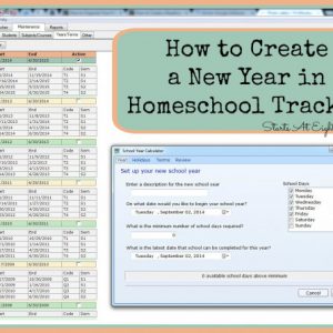 How to Create a New Year in Homeschool Tracker from Starts At Eight