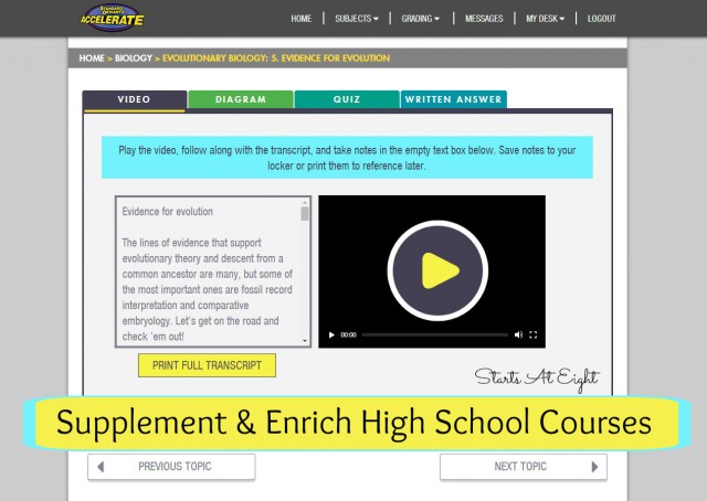 SDA Supplement and Enrich High School Courses