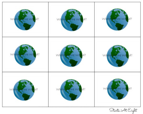Where in the World Printable Geography Cards from Starts At Eight