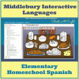 Elementary Homeschool Spanish with Middlebury Interactive from Starts At Eight