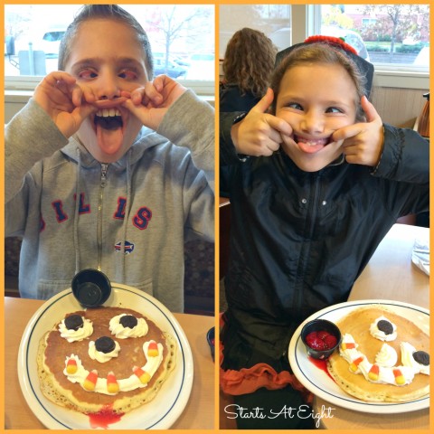 Scary Faced Pancakes from Starts At Eight