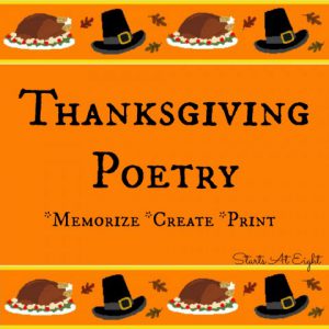 Thanksgiving Poetry - Memorize - Create - Print from Starts At Eight