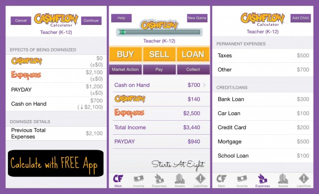 CASHFLOW Board Game: Calculate with FREE App