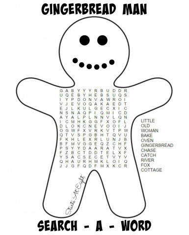 FREE Gingerbread Man Search - A - Word Printable from Starts At Eight