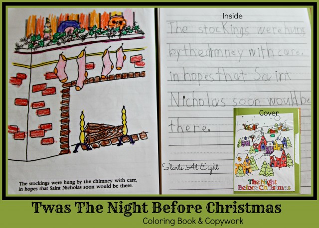 Twas The Night Before Christmas Coloring Book & Copywork from Starts At Eight