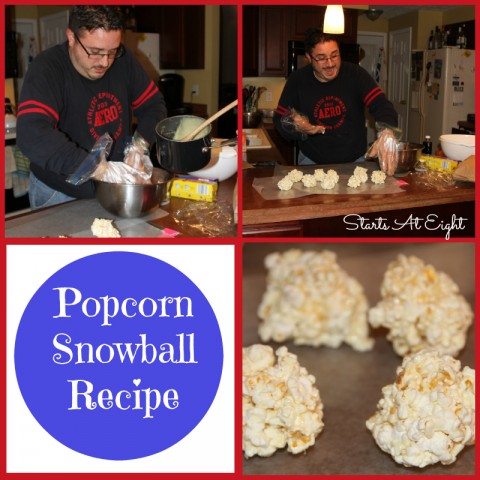 Popcorn Snowball Recipe from Starts At Eight