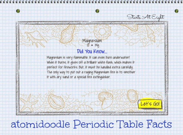 Atomidoodle Periodic Table Facts from Starts At Eight
