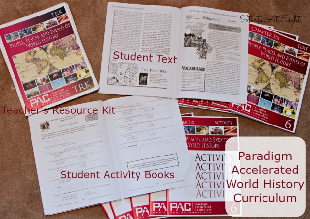 Paradigm Accelerated World History Curriculum Books from Starts At Eight