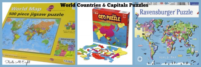 World Countries & Capitals Puzzles