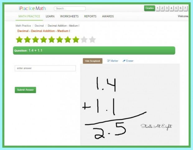 iPracticeMath Scrap Paper from Starts At Eight