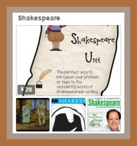 Shakespeare Pinterest Board from Starts At Eight