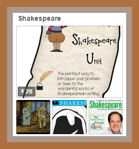 Shakespeare Pinterest Board from Starts At Eight