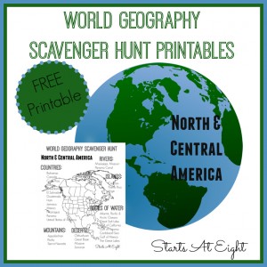 World Geography Scavenger Hunt Printables North & Central America from Starts At Eight