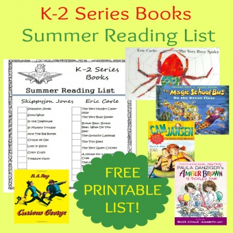 K-2 Series Books Summer Reading List ~ FREE PRINTABLE