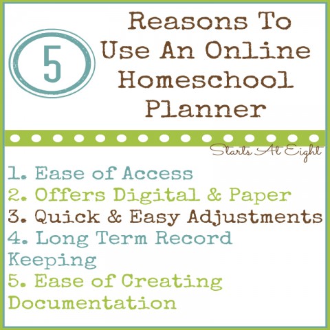 5 Reasons To Use An Online Homeschool Planner from Starts At Eight