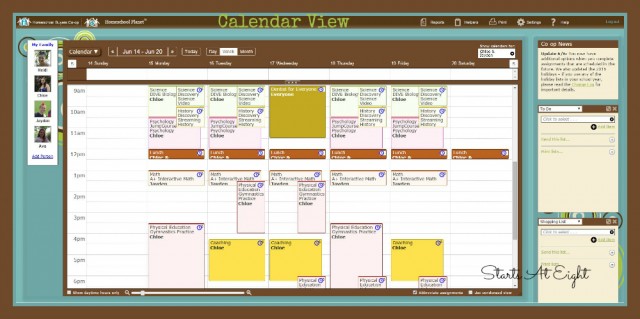 Homeschool Planet Calendar View