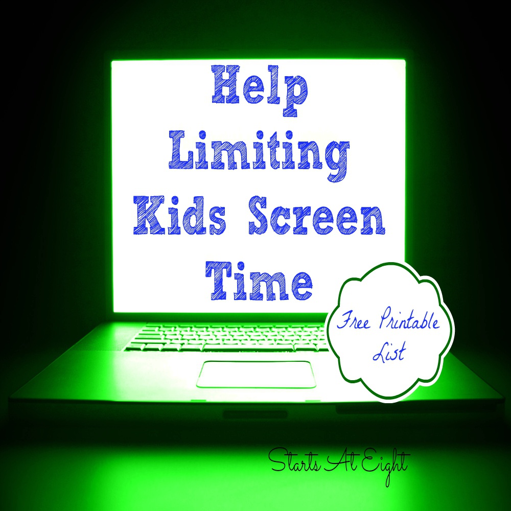 Help Limiting Kids Screen Time with FREE Printable List