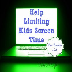 Help Limiting Kids Screen Time with FREE Printable List from Starts At Eight