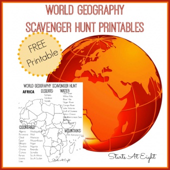 World Geography Scavenger Hunt: Africa ~ FREE Printable