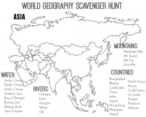 World Geography Scavenger Hunt Printable: Asia from Starts At Eight