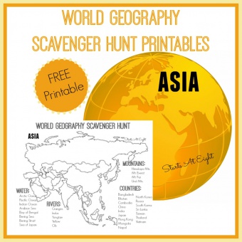 World Geography Scavenger Hunt: Asia ~ FREE Printable