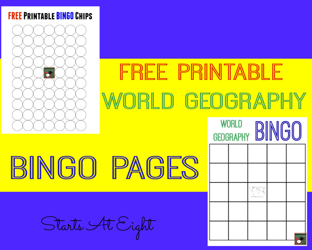 FREE Printable World Geography Bingo Pages from Starts At Eight