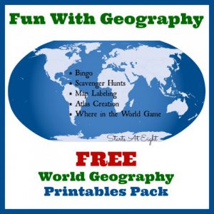 Fun With Geography: FREE World Geography Printables from Starts At Eight