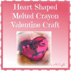 Heart Shaped Melted Crayon Valentine Craft from Starts At Eight