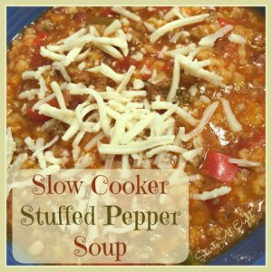 Slow Cooker Stuffed Pepper Soup from Starts At Eight