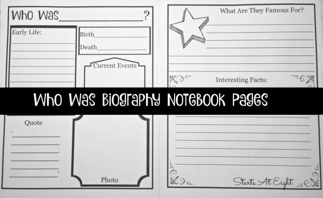 Who Was Biography Notebook Pages 2