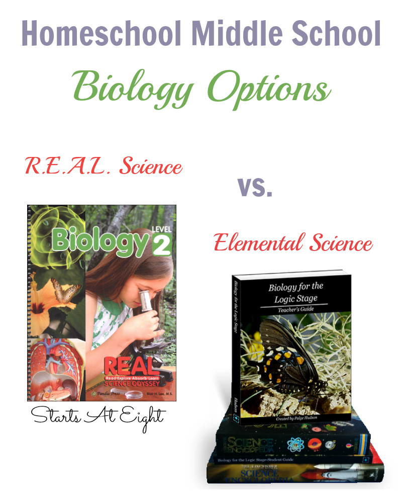 Homeschool Middle School Biology Options: R.E.A.L. Science vs. Elemental Science from Starts At Eight