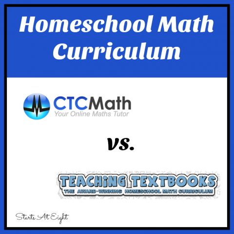 Homeschool Math Curriculum: CTC Math vs. Teaching Textbooks from Starts At Eight